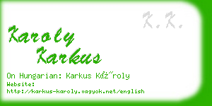 karoly karkus business card